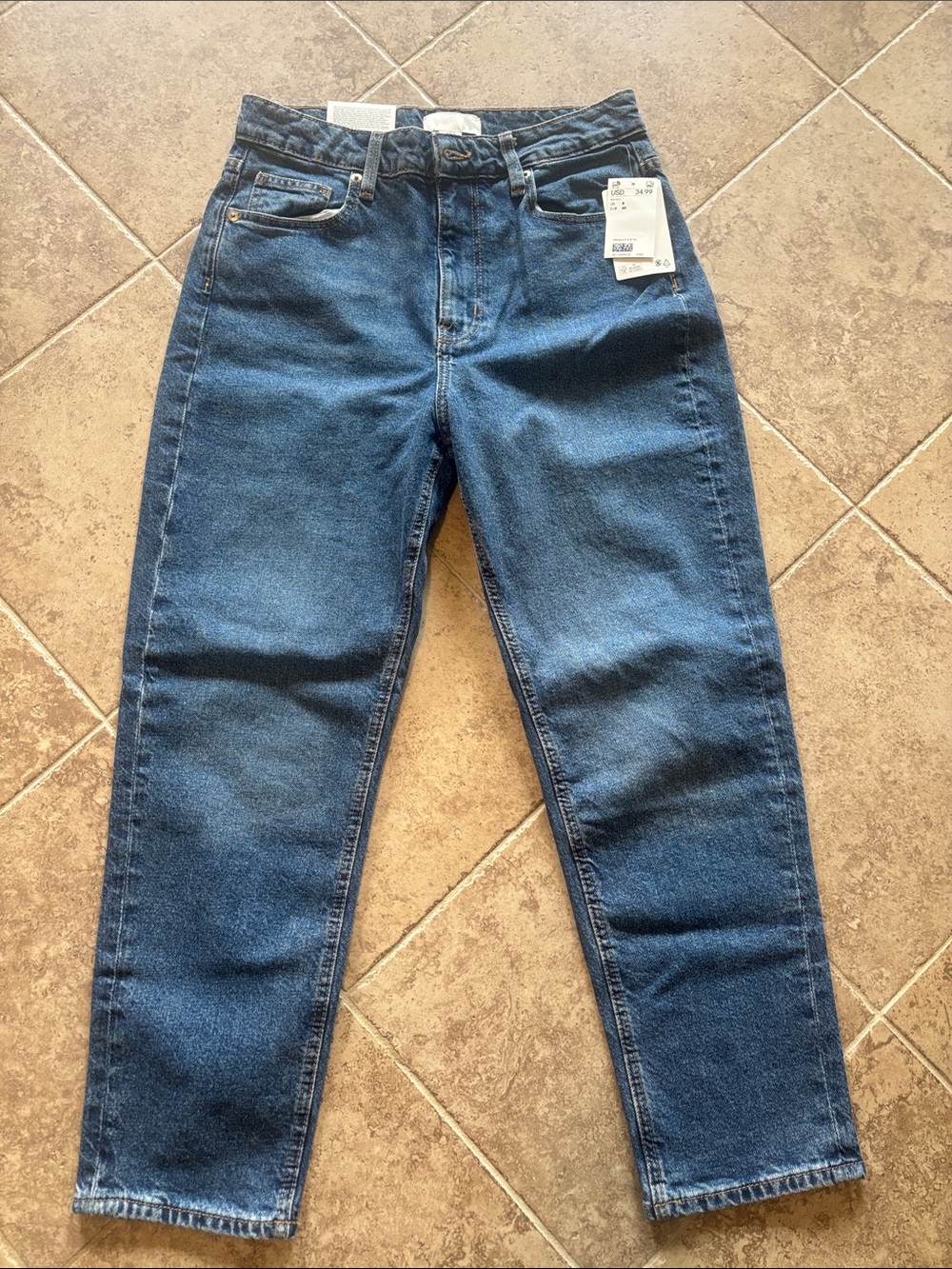 NWT H&M Straight-Leg Women's Jeans in Dark Blue Denim